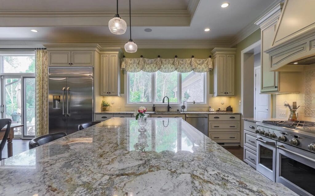 English Cottage Island Kitchen