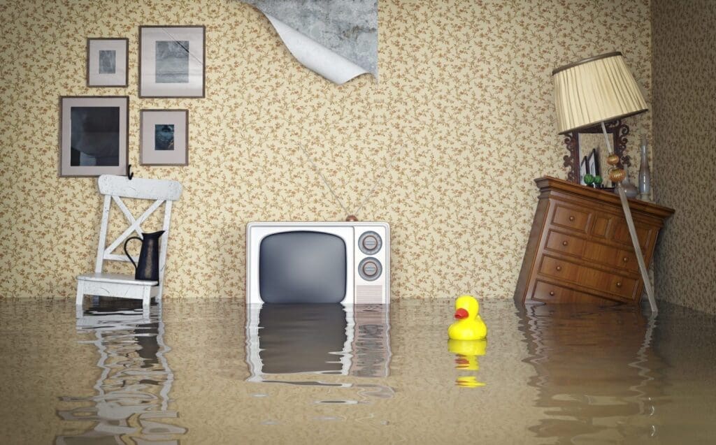 Flooded house